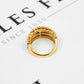 Pre-Owned 14ct Gold 5 Row Brilliant & Baguette Diamond Ring
