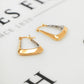 Pre-Owned 9ct Gold 2 Tone Triangle Creole Earrings
