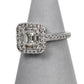 Pre-Owned 9ct White Gold & Diamond Cluster Ring Size M.5