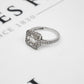 Pre-Owned 9ct White Gold & Diamond Cluster Ring Size M.5