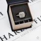 Pre-Owned 9ct White Gold & Diamond Cluster Ring Size M.5