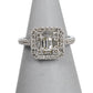 Pre-Owned 9ct White Gold & Diamond Cluster Ring Size M.5