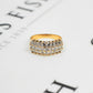 Pre-Owned 9ct Gold 3 Row Diamond Ring - Size O