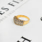 Pre-Owned 9ct Gold 3 Row Diamond Ring - Size O