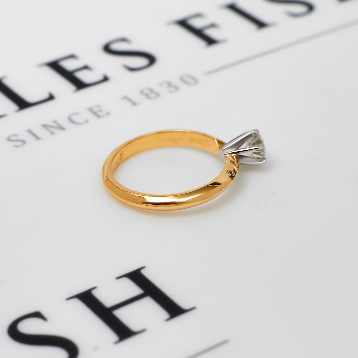 Pre-Owned 18ct Gold Diamond Solitaire Engagement Ring Size T