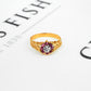 Pre-Owned 9ct Gold Ruby & Diamond Cluster Ring Size T