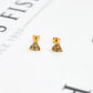 Pre-Owned 9ct Gold Heart Diaspore Stud Earrings