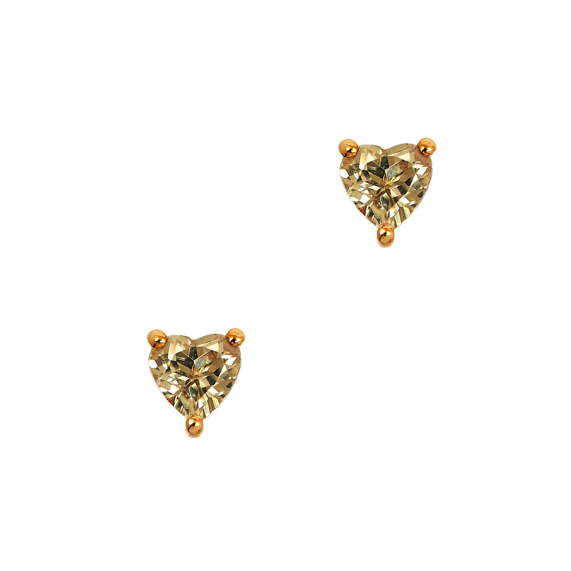 Pre-Owned 9ct Gold Heart Diaspore Stud Earrings