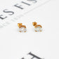 Pre-Owned 9ct Gold Oval White Zircon Stud Earrings