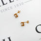 Pre-Owned 9ct Gold Oval White Zircon Stud Earrings