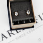 Pre-Owned 9ct Gold Oval White Zircon Stud Earrings