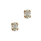 Pre-Owned 9ct Gold Oval White Zircon Stud Earrings