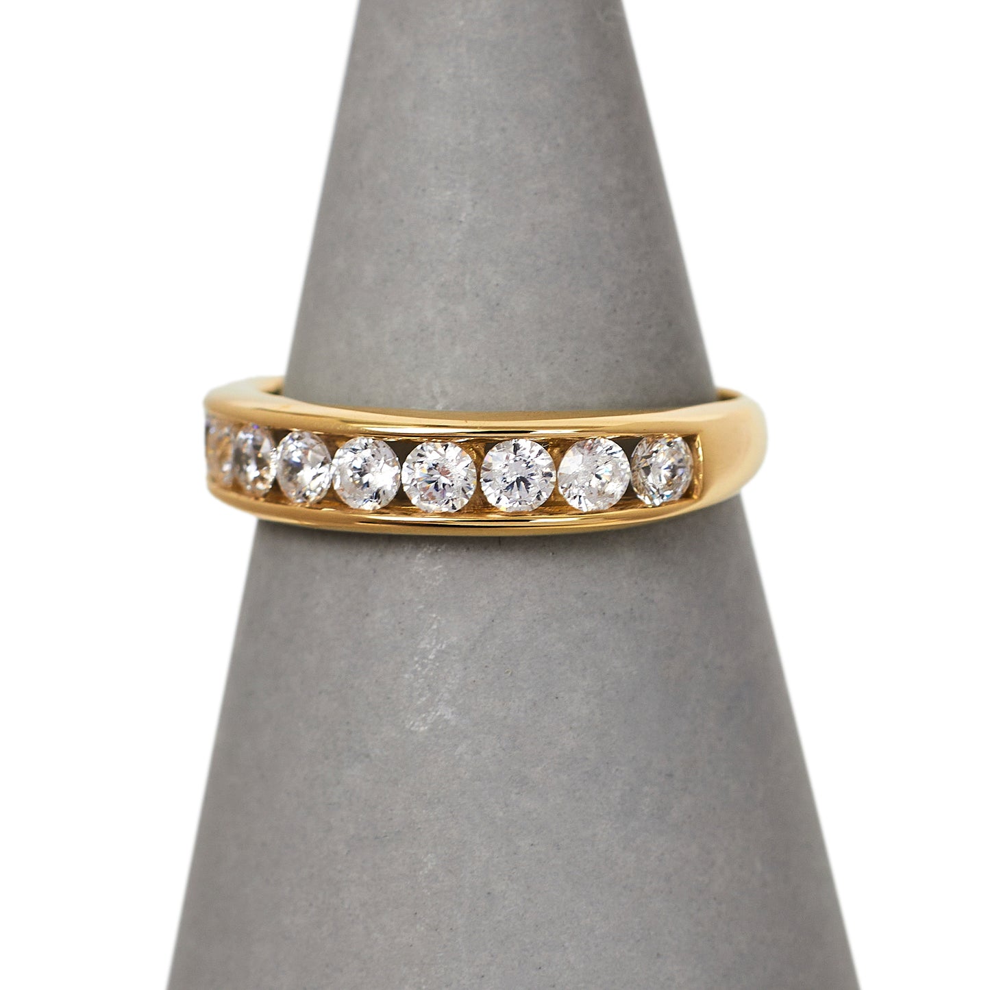 Pre-Owned 9ct Gold Cubic Zirconia Band Ring Size H