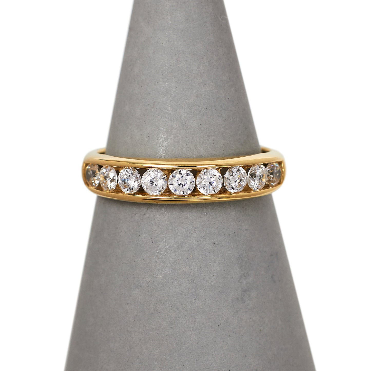 Pre-Owned 9ct Gold Cubic Zirconia Band Ring Size H