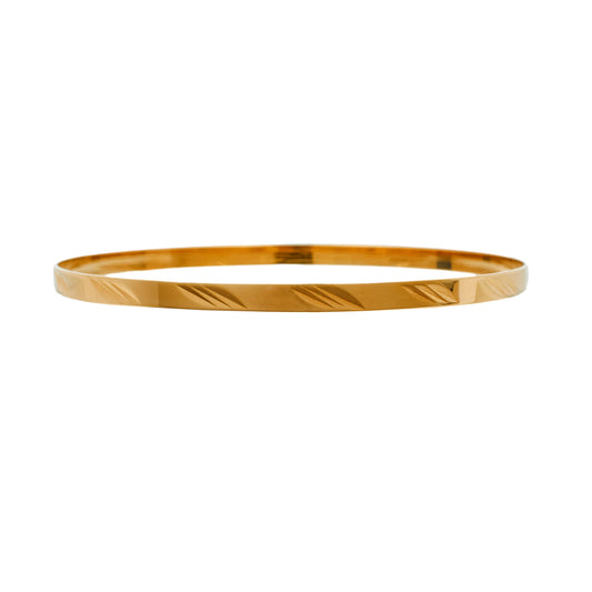 Pre-Owned 9ct Gold Patterned Bangle