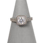 Pre-Owned 9ct White Gold CZ Square Frame Cluster Ring