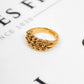 Pre-Owned 18ct Gold 2-Row Shot Ring - Size Q.5