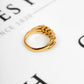 Pre-Owned 18ct Gold 2-Row Shot Ring - Size Q.5