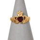 Pre-Owned Small 9ct Gold & Garnet Claddagh Ring
