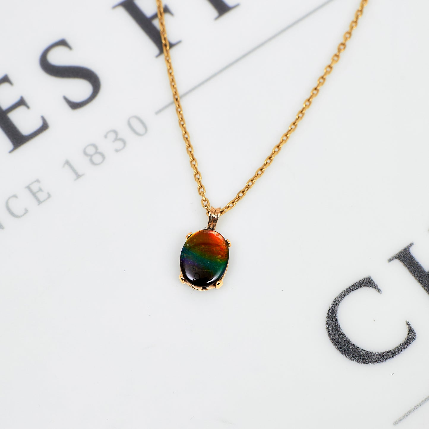 Pre-Owned 14ct Gold Ammolite Triplet Pendant