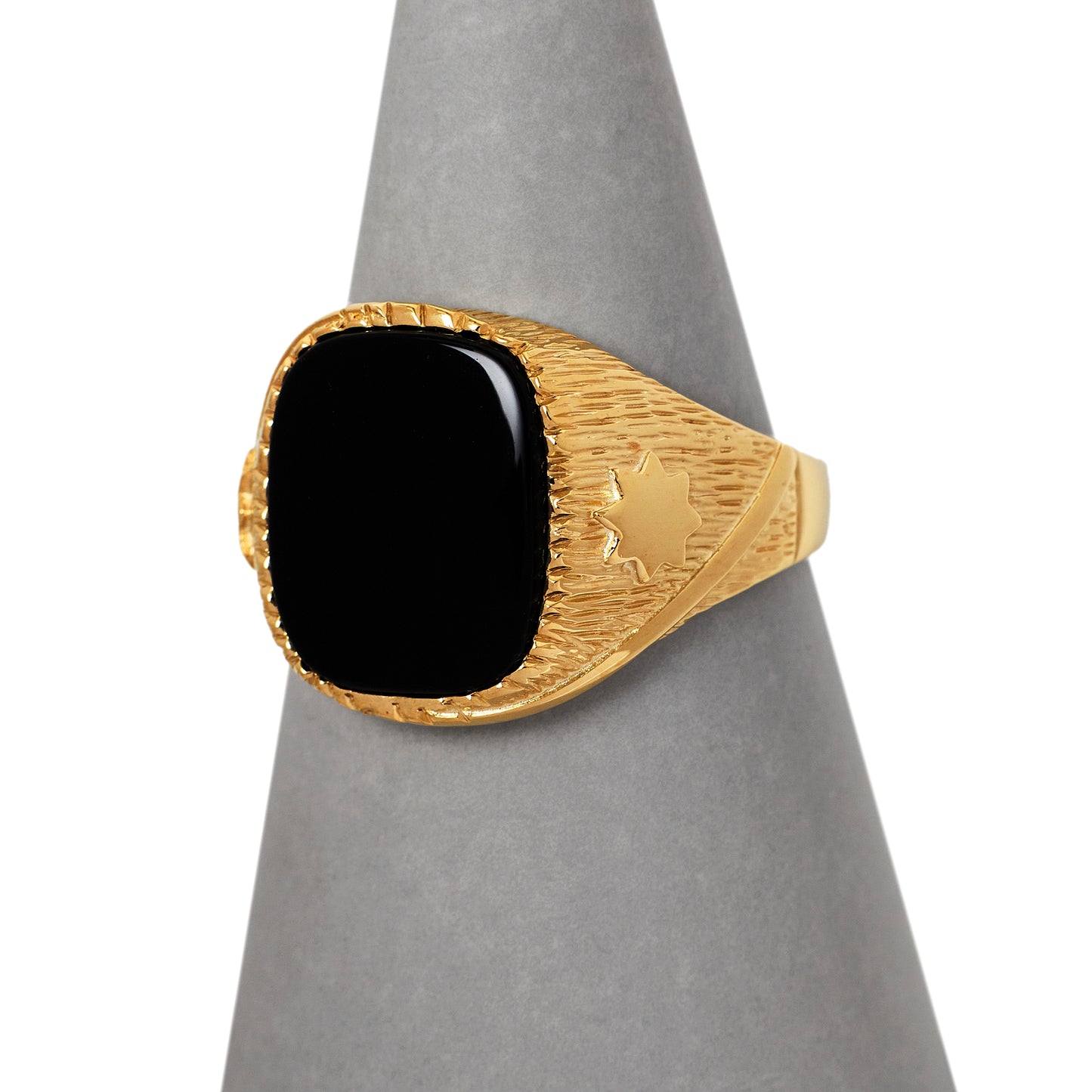 Pre-Owned 9ct Gold Square Onyx Signet Ring - Size V