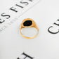 Pre-Owned 9ct Gold Square Onyx Signet Ring - Size V