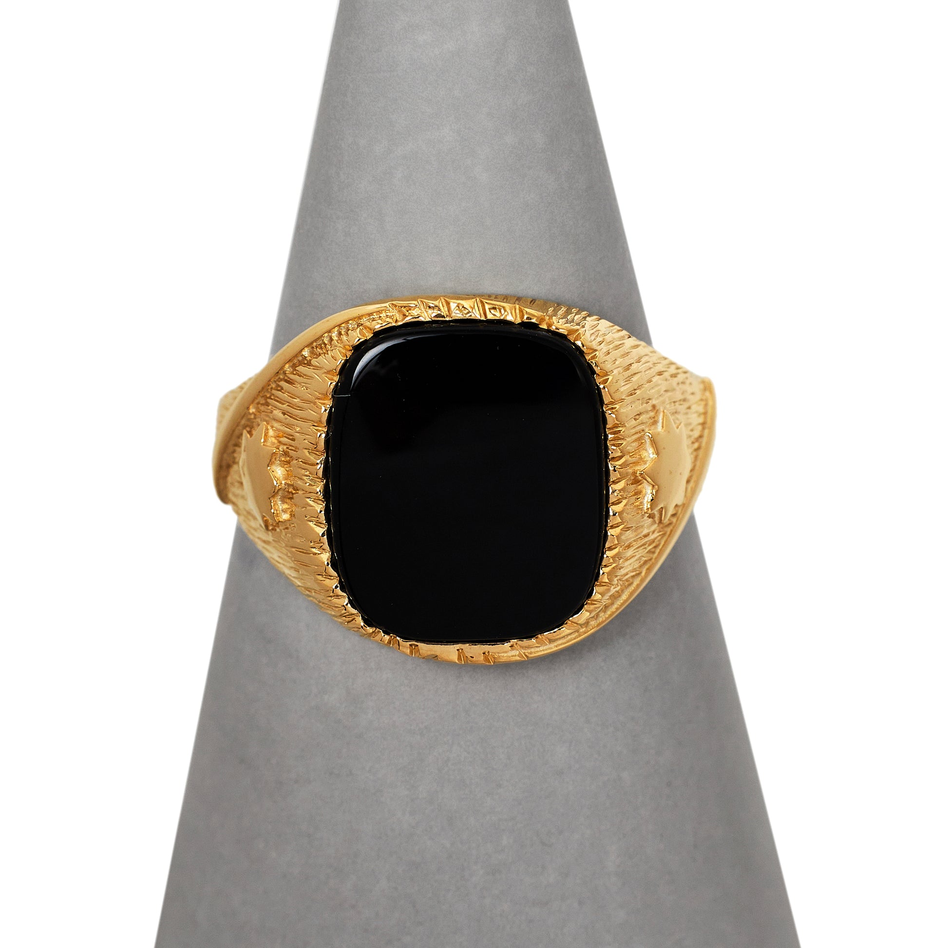 Pre-Owned 9ct Gold Square Onyx Signet Ring - Size V