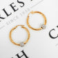 Pre-Owned 9ct Gold CZ Bead & Twist Design Creole Earrings