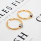 Pre-Owned 9ct Gold CZ Bead & Twist Design Creole Earrings