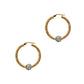 Pre-Owned 9ct Gold CZ Bead & Twist Design Creole Earrings