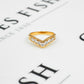 Pre-Owned 18ct Gold Diamond Wishbone Ring - Size O
