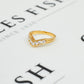Pre-Owned 18ct Gold Diamond Wishbone Ring - Size O