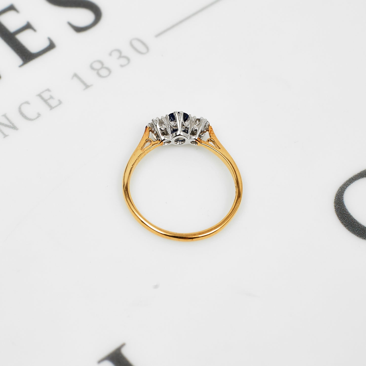 Pre-Owned 18ct Gold Sapphire & Diamond Vintage Style Ring