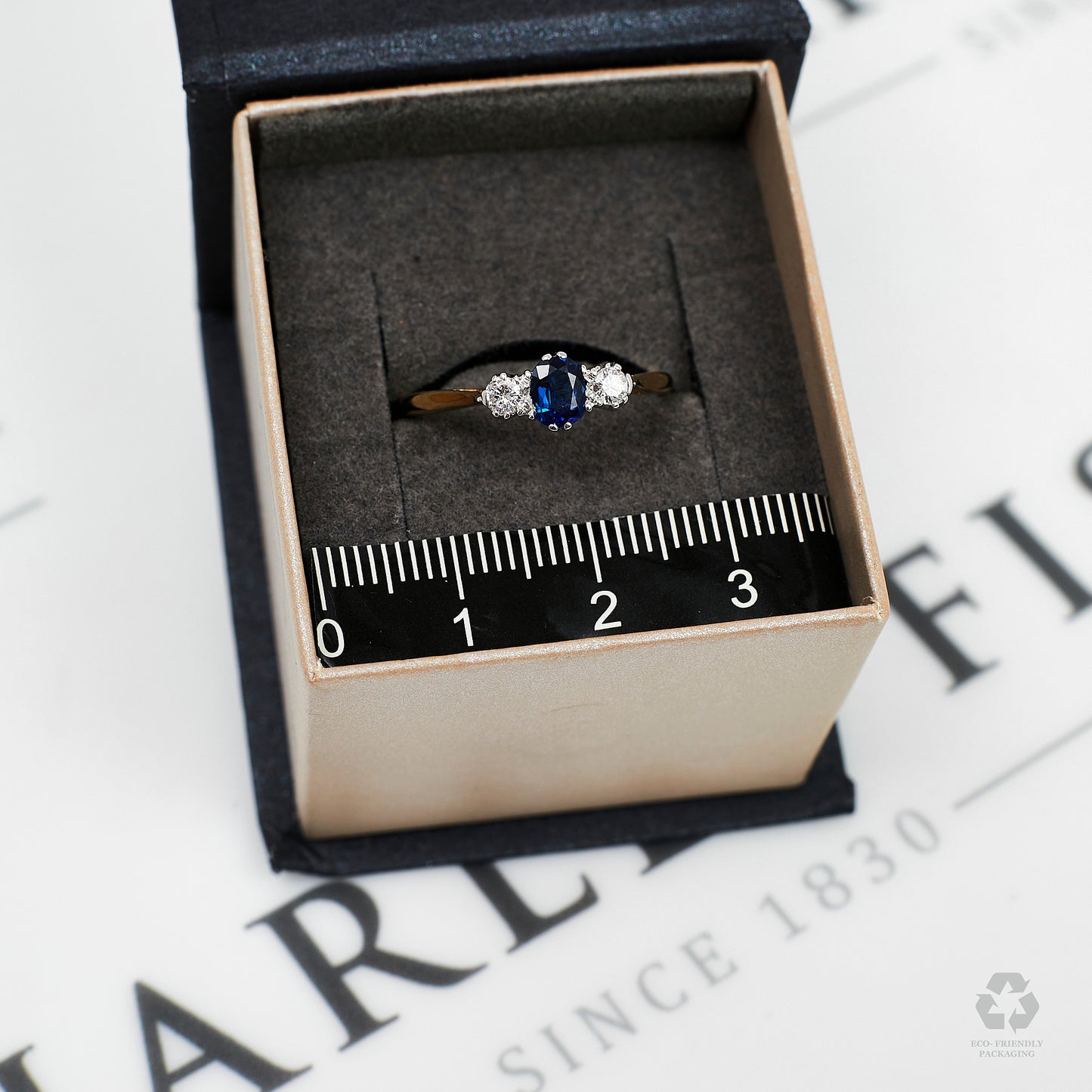 Pre-Owned 18ct Gold Sapphire & Diamond Vintage Style Ring