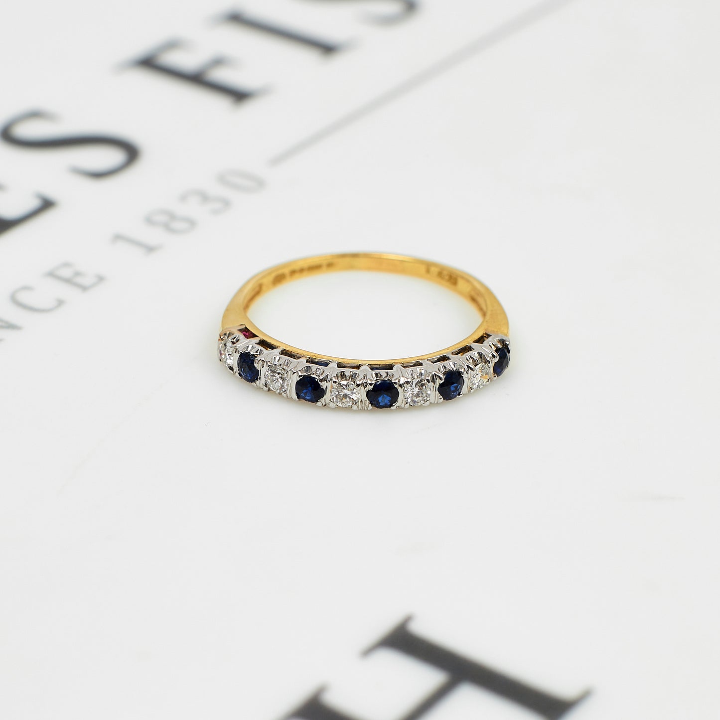Pre-Owned 18ct Sapphire & Diamond Half Eternity Ring
