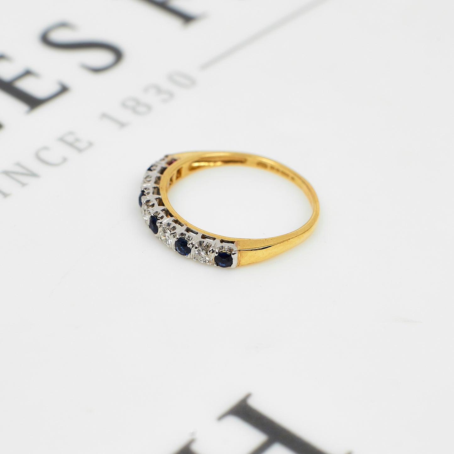Pre-Owned 18ct Sapphire & Diamond Half Eternity Ring