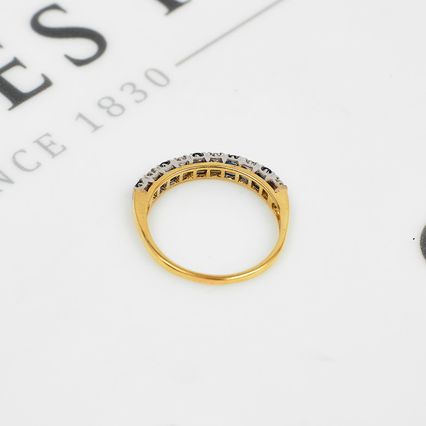 Pre-Owned 18ct Sapphire & Diamond Half Eternity Ring