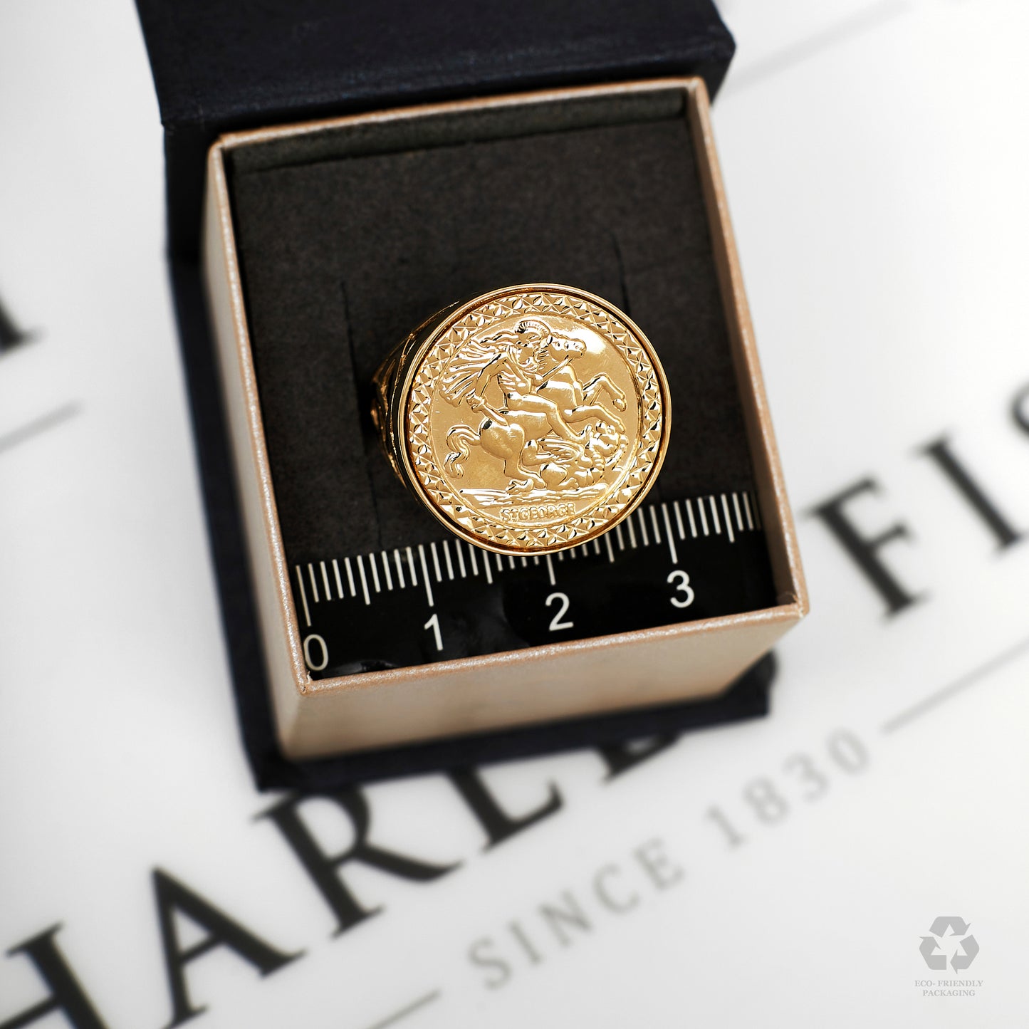 Pre-Owned 9ct Gold St George Ring - Size U