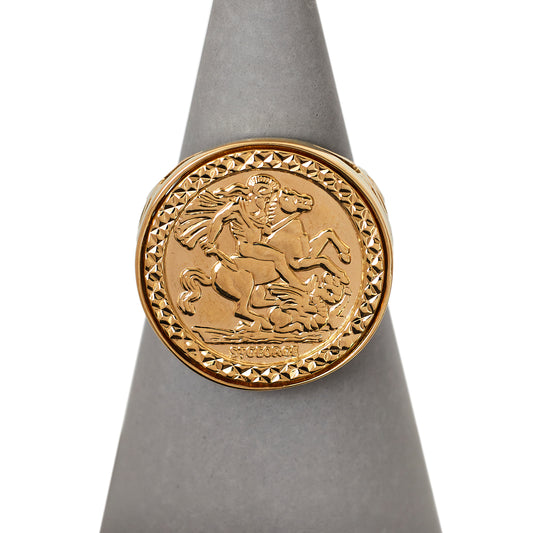 Pre-Owned 9ct Gold St George Ring - Size U