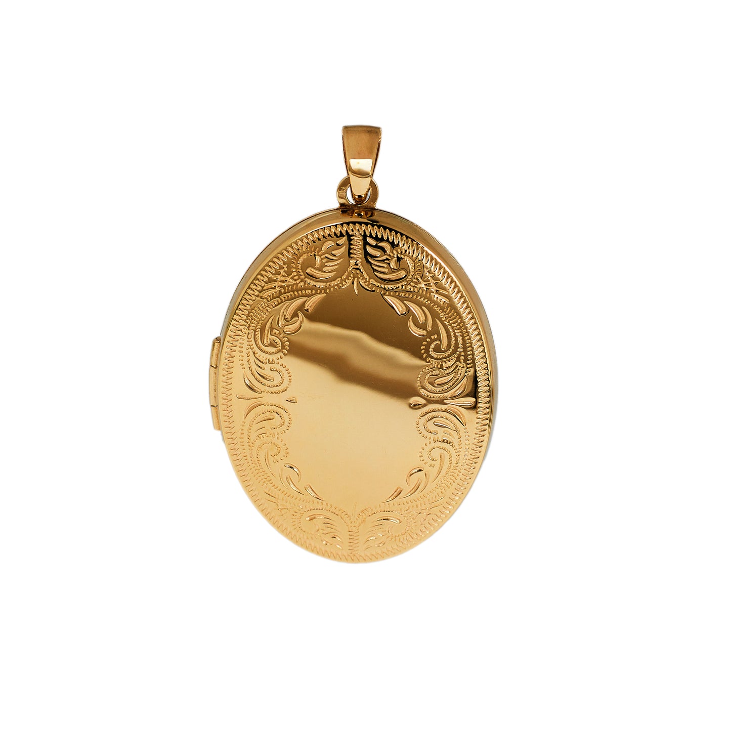 Pre-Owned 9ct Gold Oval Patterned Locket 