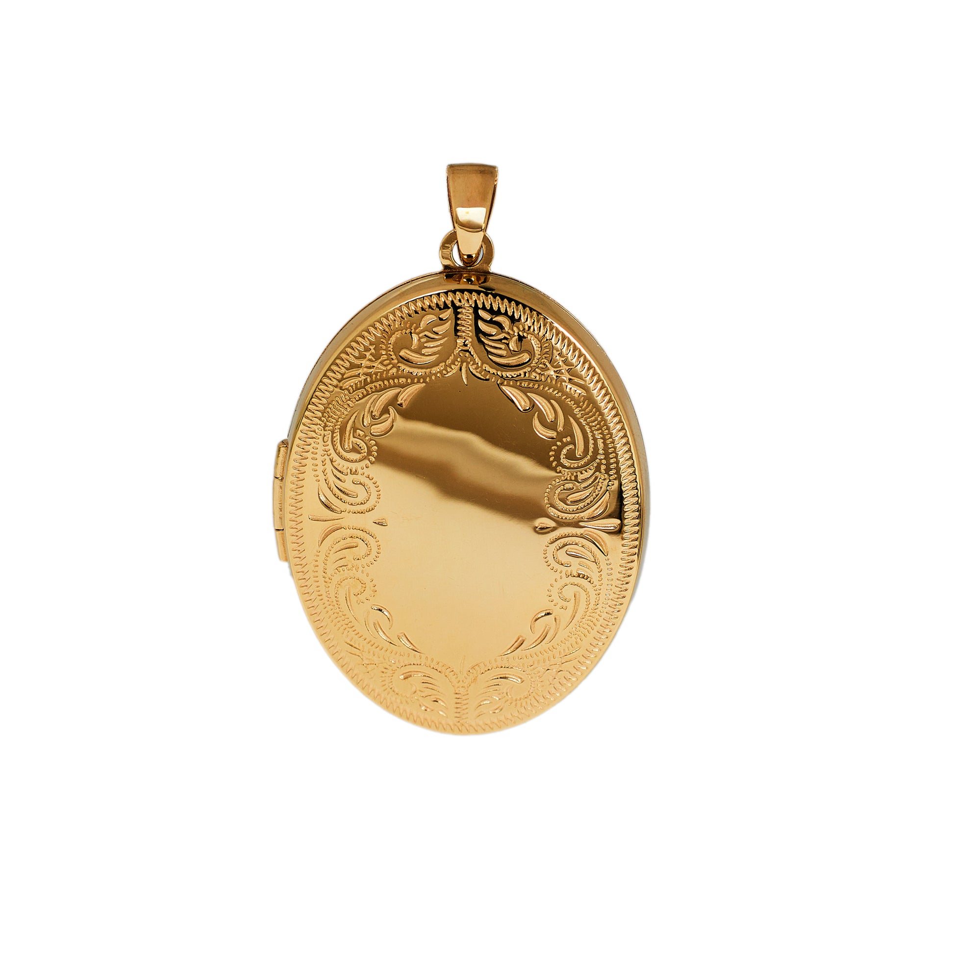 Pre-Owned 9ct Gold Oval Patterned Locket 