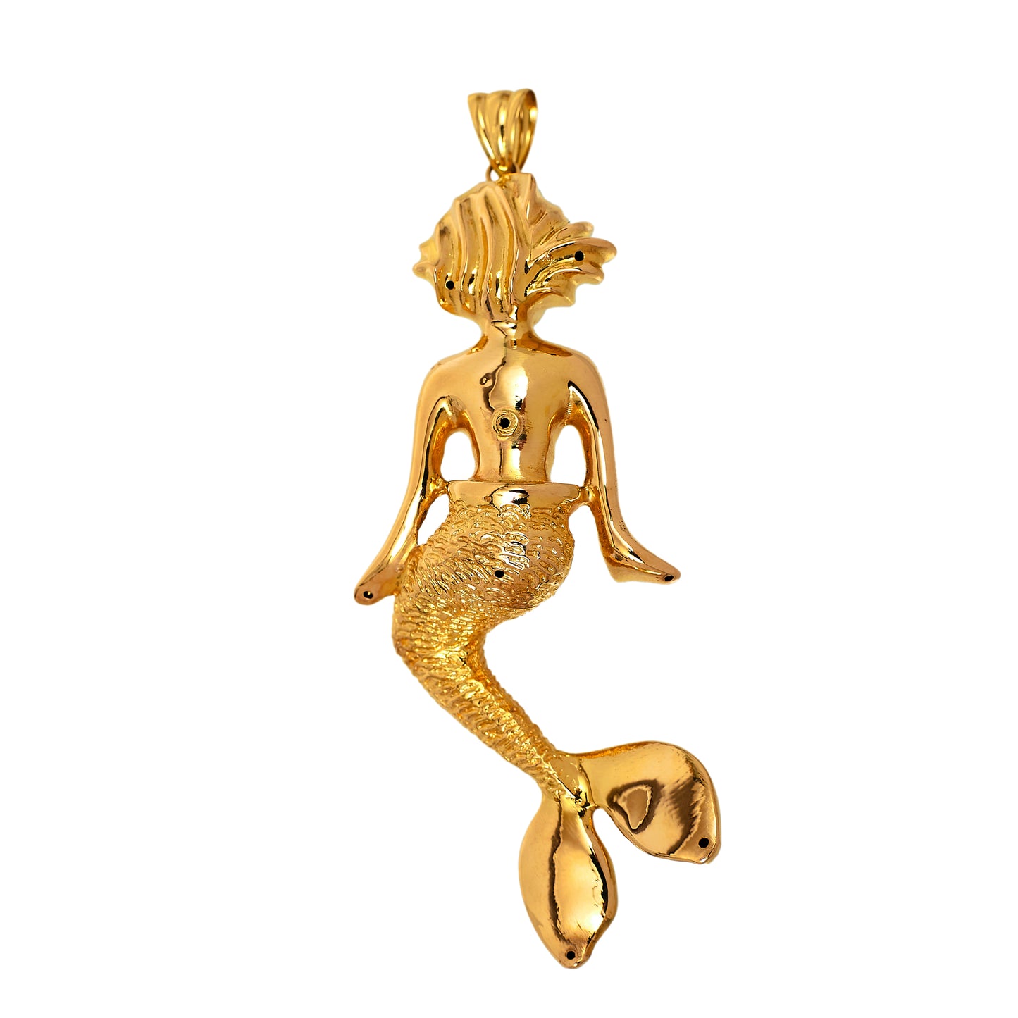 Pre-Owned 18ct Gold Hollow Oversized Mermaid Pendant