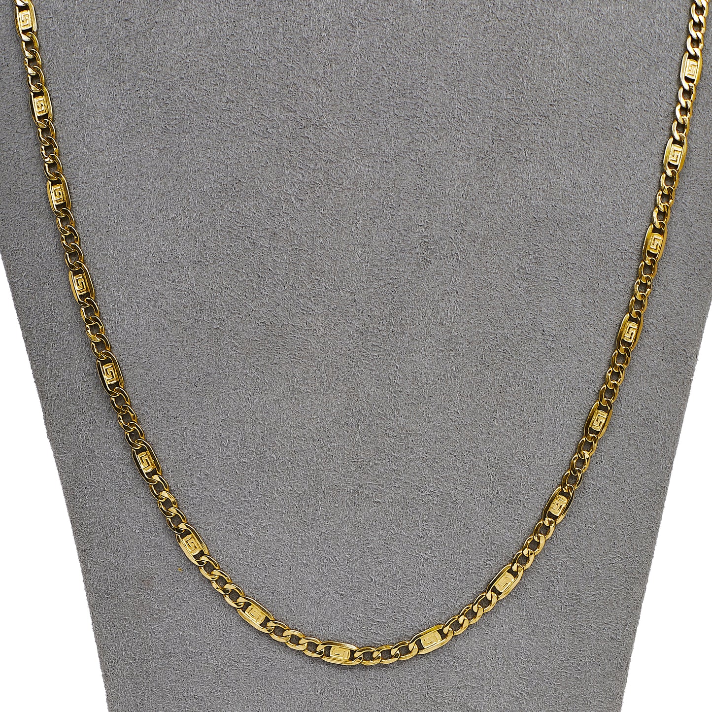 Pre-Owned 18ct Gold 3+1 Figaro/Anchor Link Necklace