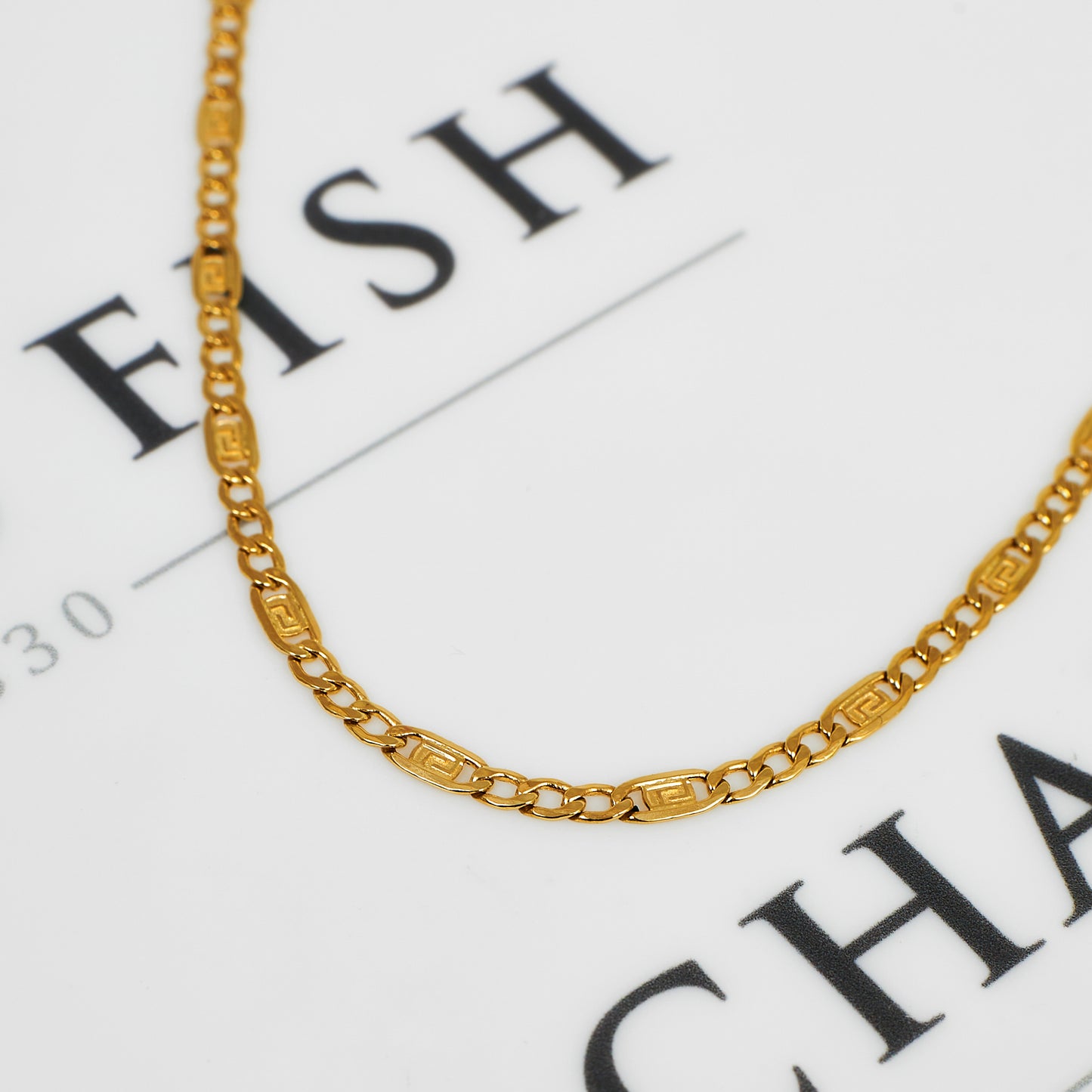 Pre-Owned 18ct Gold 3+1 Figaro/Anchor Link Necklace