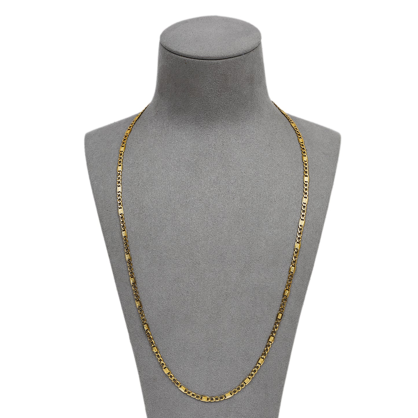 Pre-Owned 18ct Gold 3+1 Figaro/Anchor Link Necklace