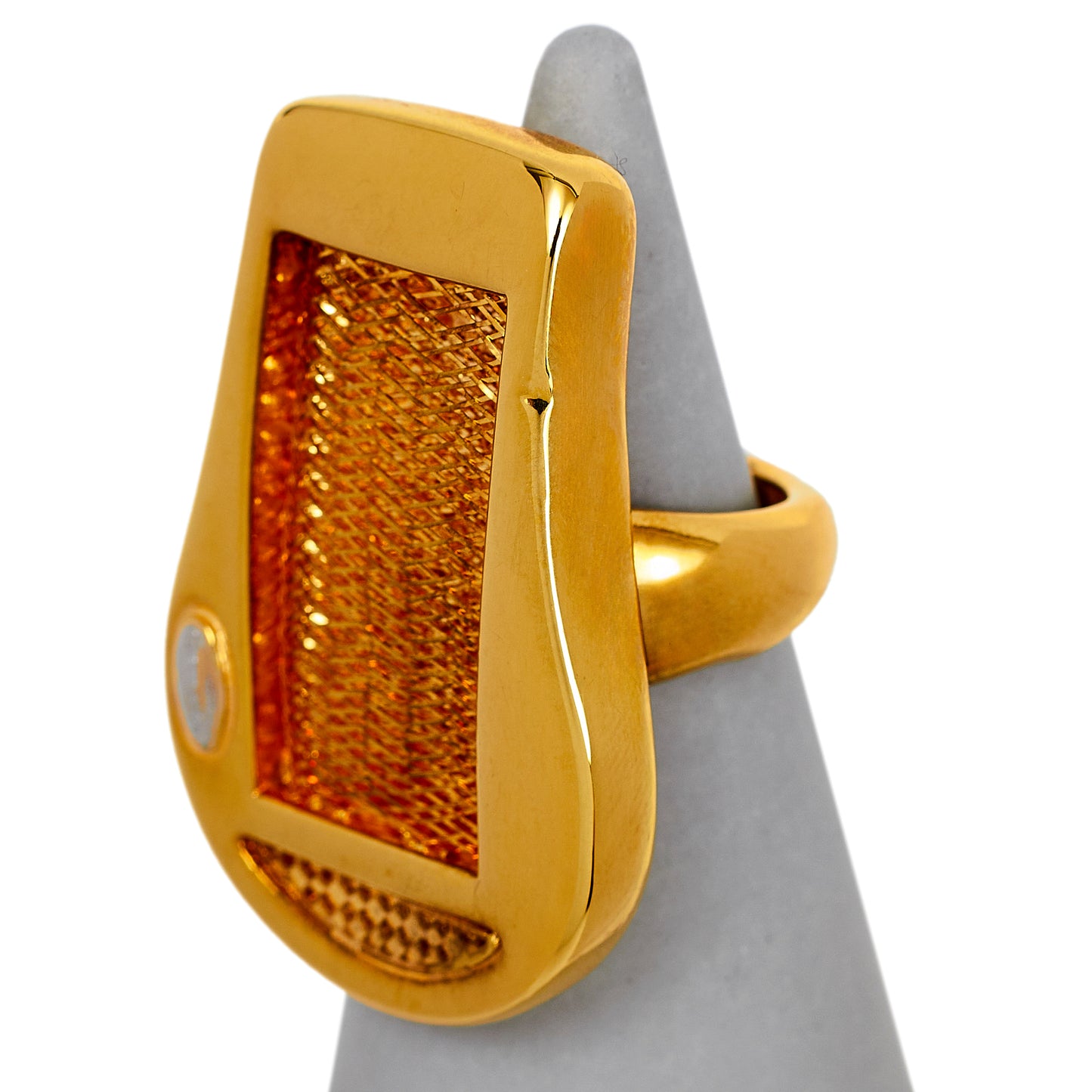 Pre-Owned 18ct Gold Mesh Centre Statement Ring