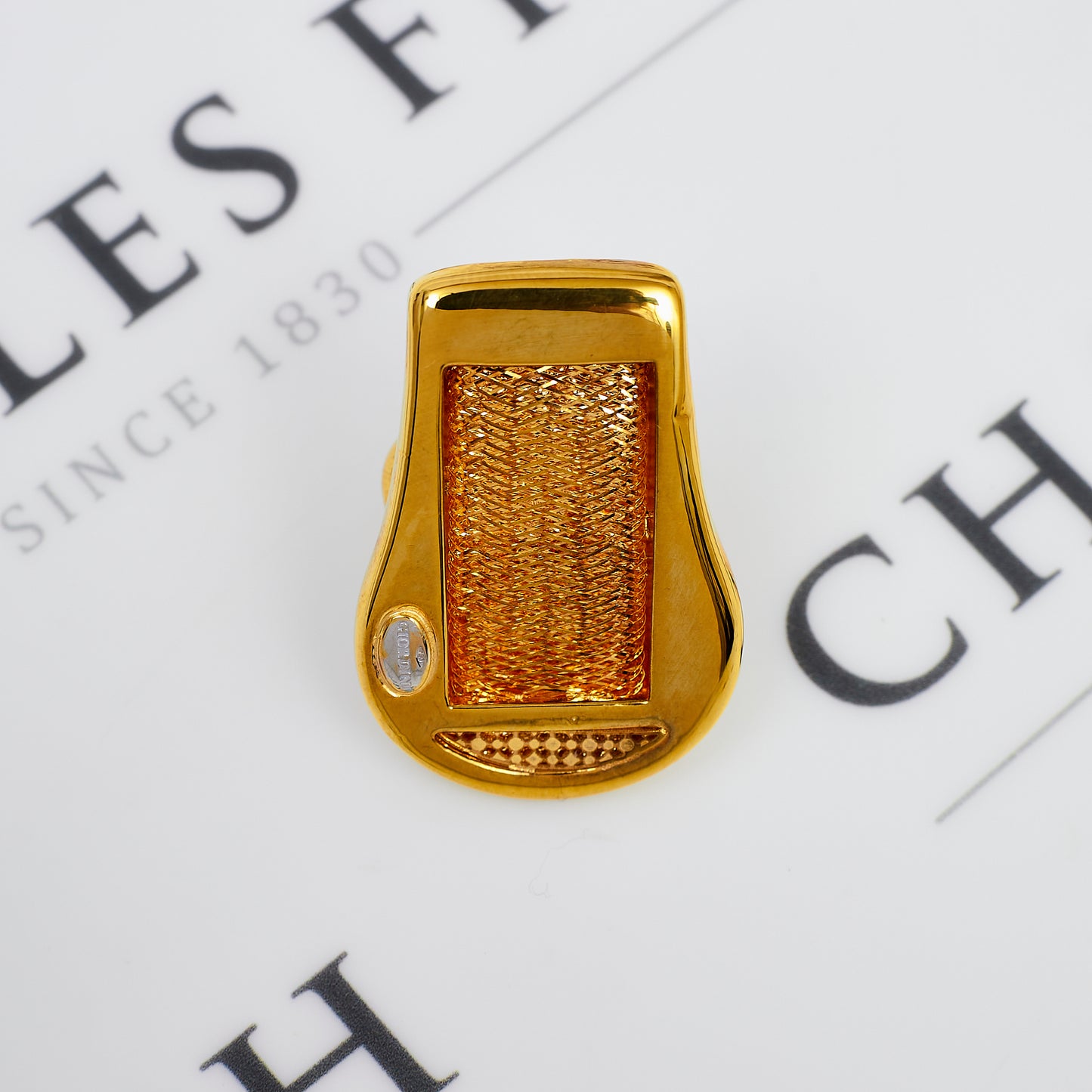 Pre-Owned 18ct Gold Mesh Centre Statement Ring