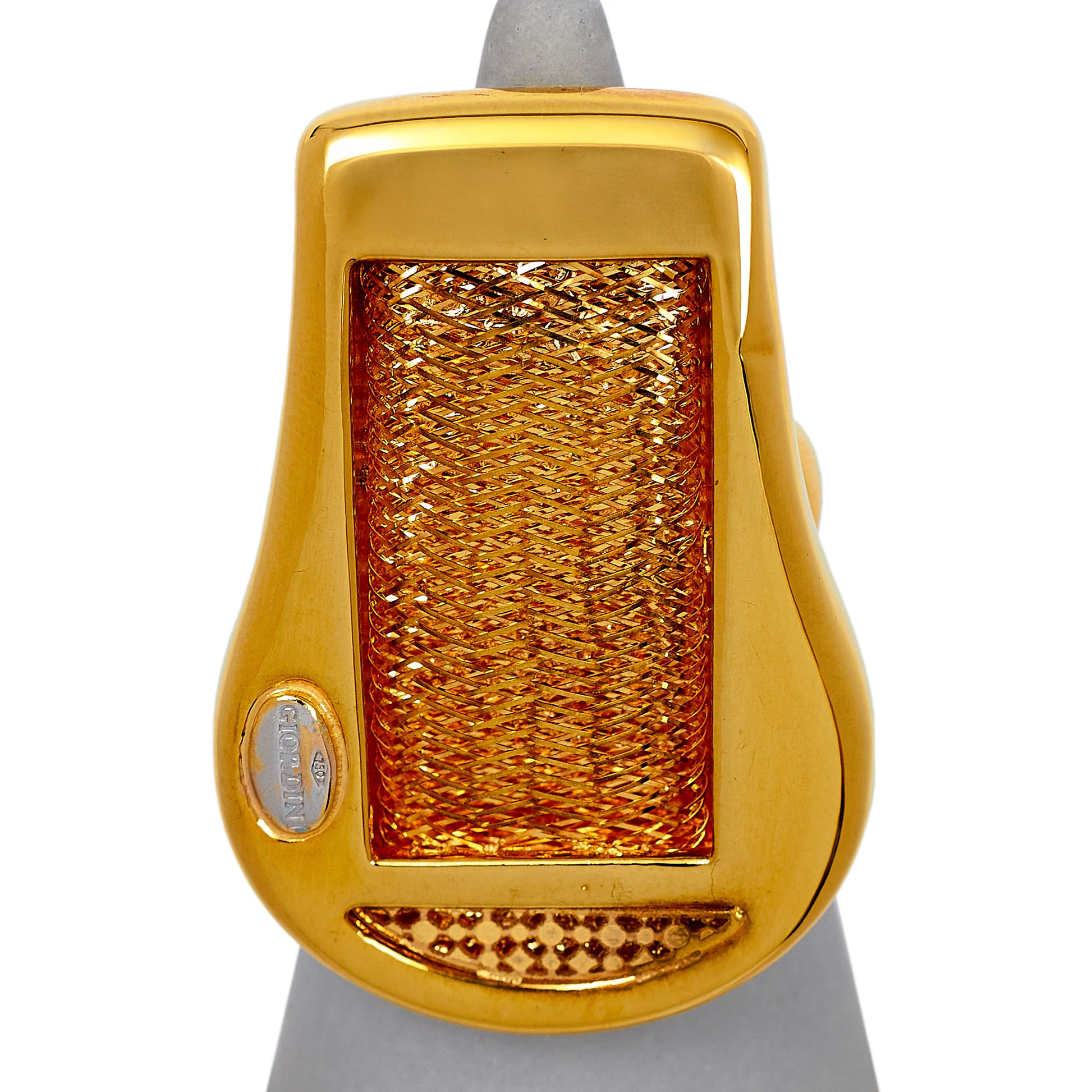 Pre-Owned 18ct Gold Mesh Centre Statement Ring 