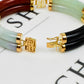 Pre-Owned 14ct Gold Onyx & 2 Colour Jade Chinese Bracelet