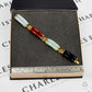 Pre-Owned 14ct Gold Onyx & 2 Colour Jade Chinese Bracelet